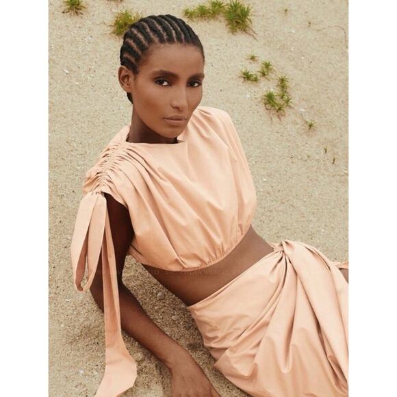 Andrea Iyamah Tops - Andrea Iyamah Halima Nude Cropped Top Size Small